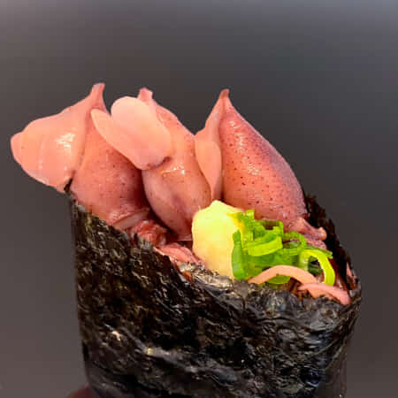 富山水橋【ほたるいか生姜と小葱の軍艦巻】春の一品|小平市で鮨のテイクアウト・デリバリーなら鮨 比良乃