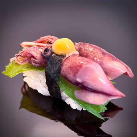 富山水橋【ほたるイカのからし酢味噌握り】濃厚な味わい｜小平市で鮨のテイクアウト・デリバリーなら鮨 比良乃